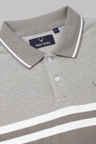 Image of Allen Solly Men's Polo T-Shirt | Polycotton Blend | Color-Block Design | Regular Fit | Smart Casual Wear