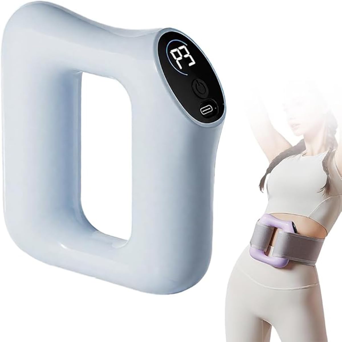 Masajeador de fascia portátil azul ideal para relajación muscular después del gimnasio