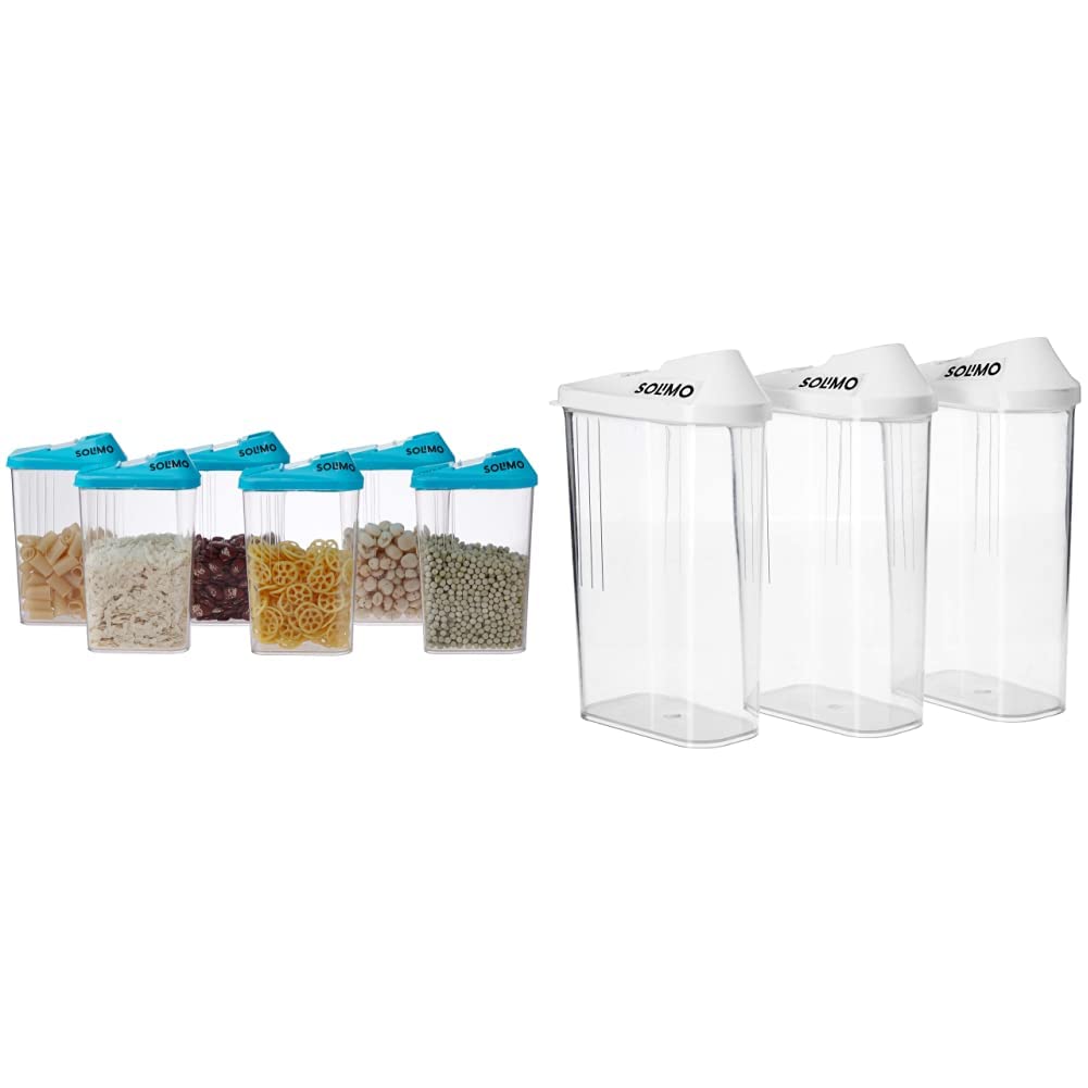 Amazon Brand - Solimo Plastic Storage Containers with Sliding Mouth (Set of 6, 1100ml, Blue) Plastic Storage container Set with sliding mouth (Set of 3, 1100 ml) (B09KTDNWHT) Amazon Price History, Amazon Price Tracker
