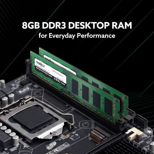 Image of Frontech 8GB DDR3 1600MHz Desktop RAM, High-Speed PC Memory Module, 1.5V Long-DIMM for Everyday Performance, Gaming, Office, and Content Creation, 3-Year Warranty (RAM-0053)