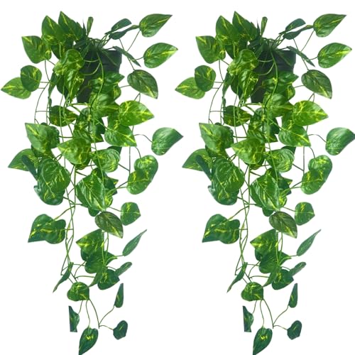 Tdas Plastic Artificial Plants With Pot Leaves Hanging Ivy Garlan...