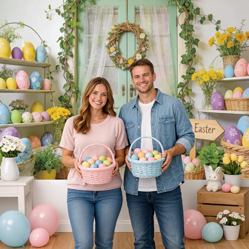 Image of Easter Decorations - Happy Easter Backdrops Photography Banner Decorations Easter Party Decor | Banner Easter Background Photo Props for Home Outdoor Spring Party Decorations