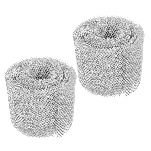 NUOBESTY Rollo de Malla para Canalones de Aluminio 12,7 X 6 M, Protector de Hojas para Canalones, Cubierta de Bajantes Resistente Intemperie, Filtro para Drenaje en Techos Domésticos