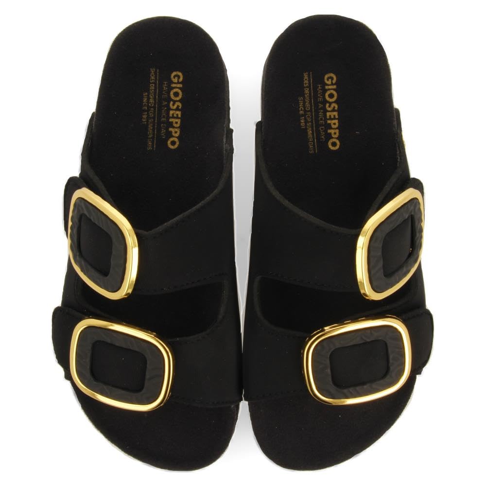Sandali BIO Neri da Donna con Decorazioni Gioiello BUDAORS
