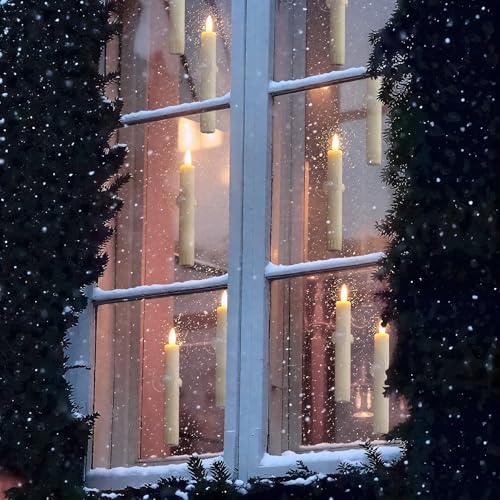 Velas cónicas cortas LED Yeelida de 2x16 cm con sensor de luz y ventosas para ventanas 5