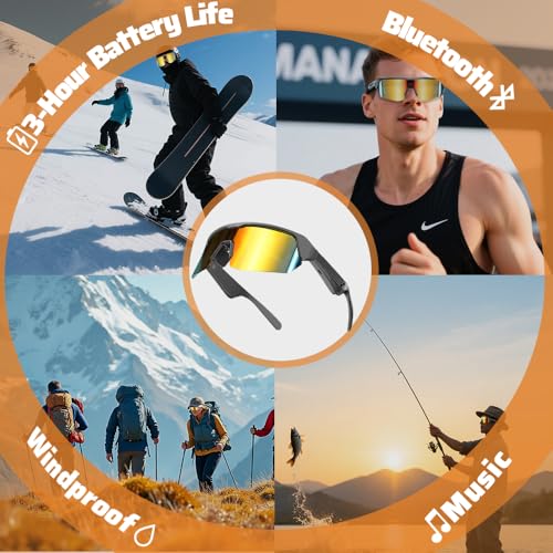 Gafas de bicicleta inteligentes YJ006 con conectividad bluetooth y lentes polarizadas 4