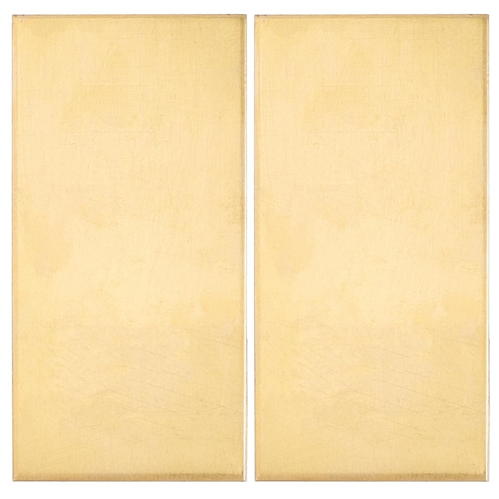 2 Pieza de Lámina de Latón de 4 x 2 Pulgadas Y 1mm de Espesor Sin Chapar de Cobre Macizo para Uso Industrial Estampado Decoración Manualidades Modelos Y Reparaciones.