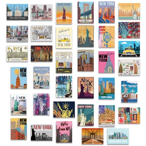 36 Imánes Decorativos Nueva York para Refrigerador Xuhal