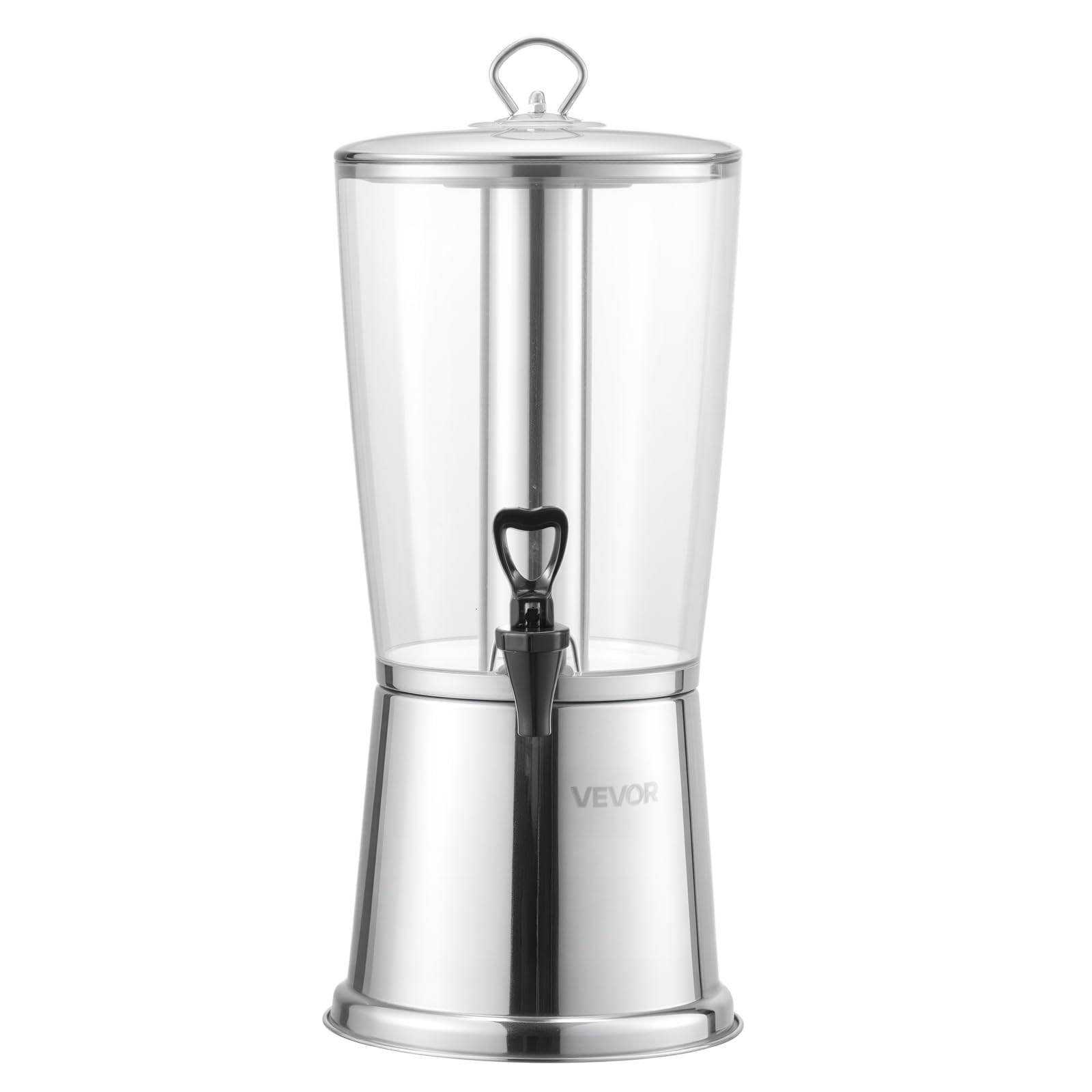 VEVOR Distributeur de Boissons Capacité 8 L, Fontaine à Eau en Acier Inoxydable et Plastique, avec Robinet et Compartiment à Glace, Distribution de Jus Limonade Thé Glacé, pour Restaurants Cafés