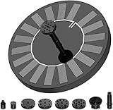AISITIN Fuente Solar Bomba, 2.5W Fuente de Jardín Solar, Panel Solar Flotante de batería incorporada de 1500mAH con 6 boquillas, Muy Adecuado para pequeños estanques, decoración de Jardines