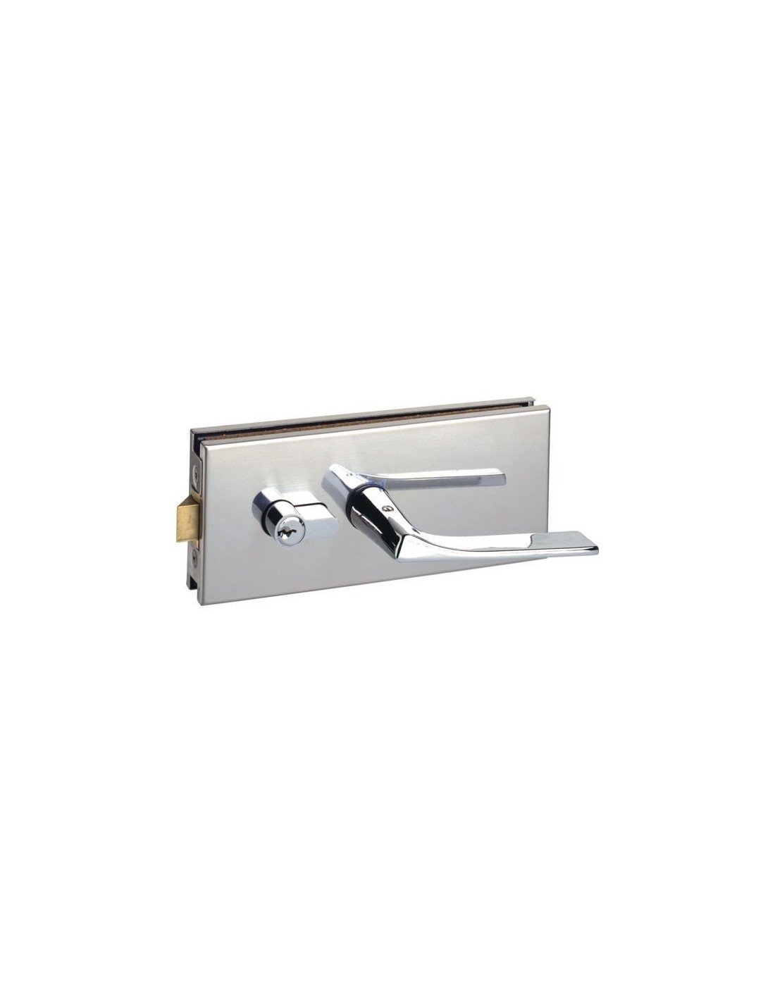 METALUX 9045 - Serrures de milieu pour portes en verre CLARIT Pêne demi tour Fouillot 7 mm Cylindre à profil européen Inox Poli