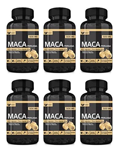 Kit 6 Maca Peruana Com Vitaminas 120 Cápsulas 500mg - Muwiz