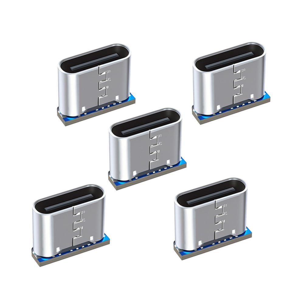 NFHK Connector 5pcs/lot DIY Solder Type-C Female Socket Connector Replace for MiNIn-USB 5Pin Female SMT Type DC 5V Power