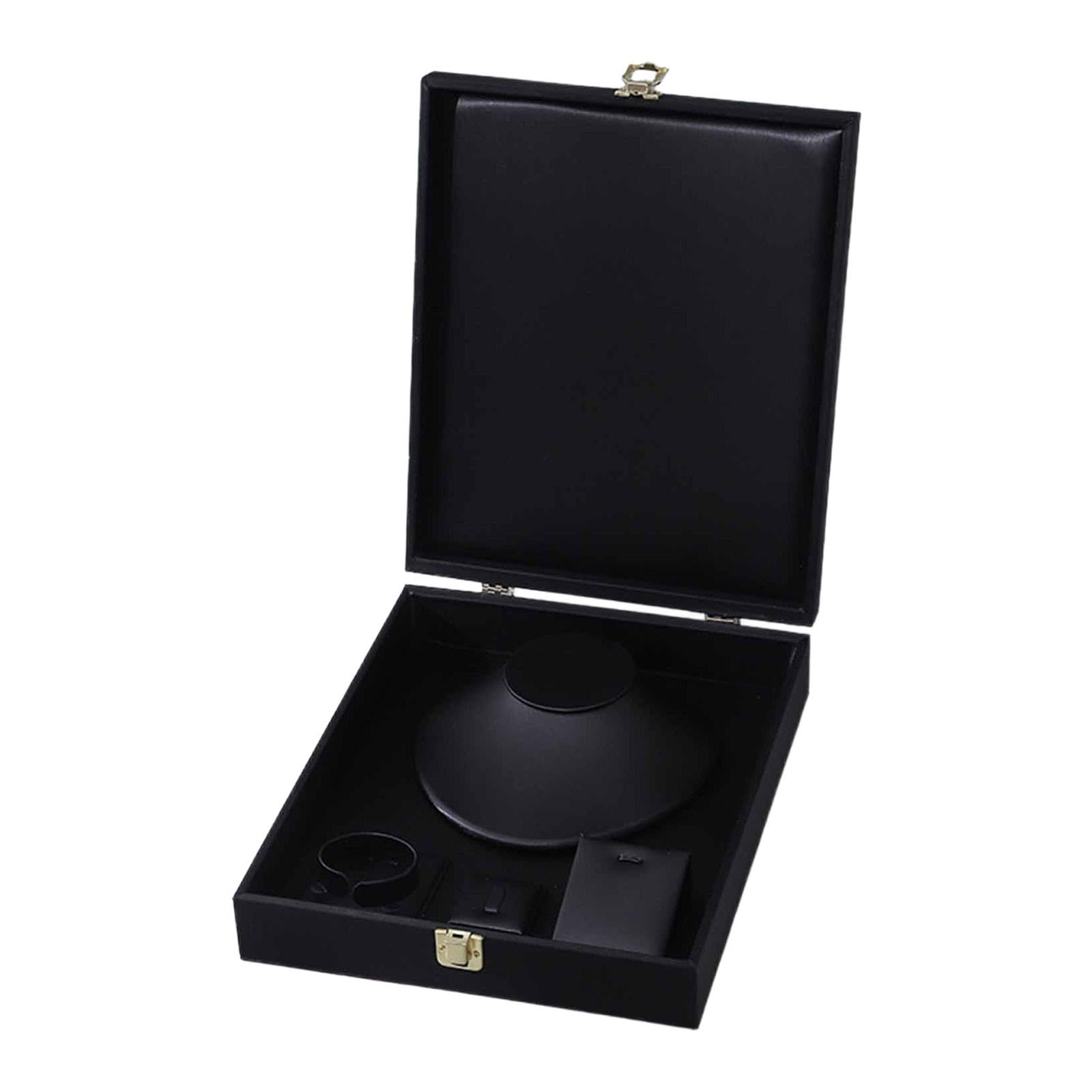 Portagioielli Scatola Organizer Gioielli Contenitore Scomparti PU MDF con Struttura Solida E Rivestimento Interno per Anelli Collane Bracciali Orecchi, Nero