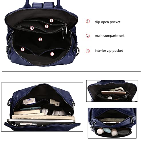 Image of Uromee Travel Backpack Purse for Women Vegan Leather Ladies Fashion Tassel Shoulder Bag Convertible