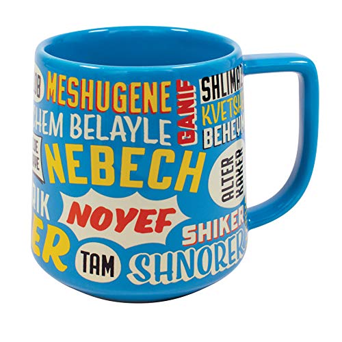 Taza de cerámica azul con insultos en Yiddish, 14 oz miniatura 6