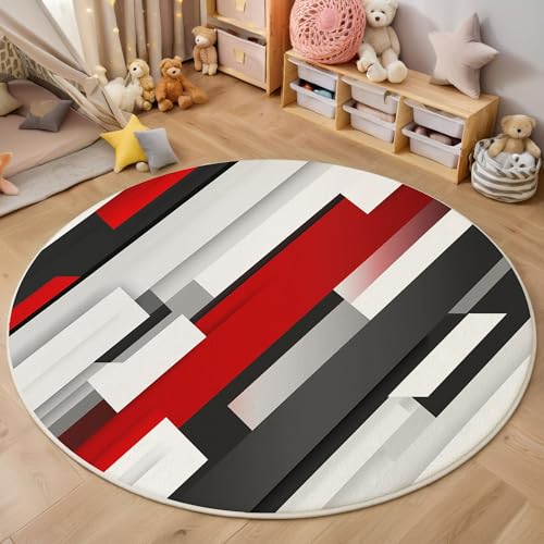 Moquette de sol décoratif rond moderne motif géométrique