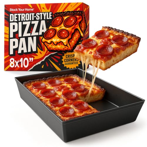 Comparison: Best Pan For Focaccia 5 Stock Your Home 8x10 Detroit Style Pizza Pan – Non-Stick Deep Dish Aluminum Pan for Focaccia, Sicilian Bread, Brownies & Chicago-Style Pizza