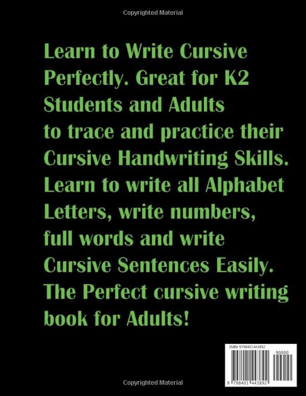 Miniatura 2 de Cursive Handwriting Practice Work book For Adults 170+ Page Cursive Letter Tracing and Writing Workbook for Adults and Teens Trace Letters, ...