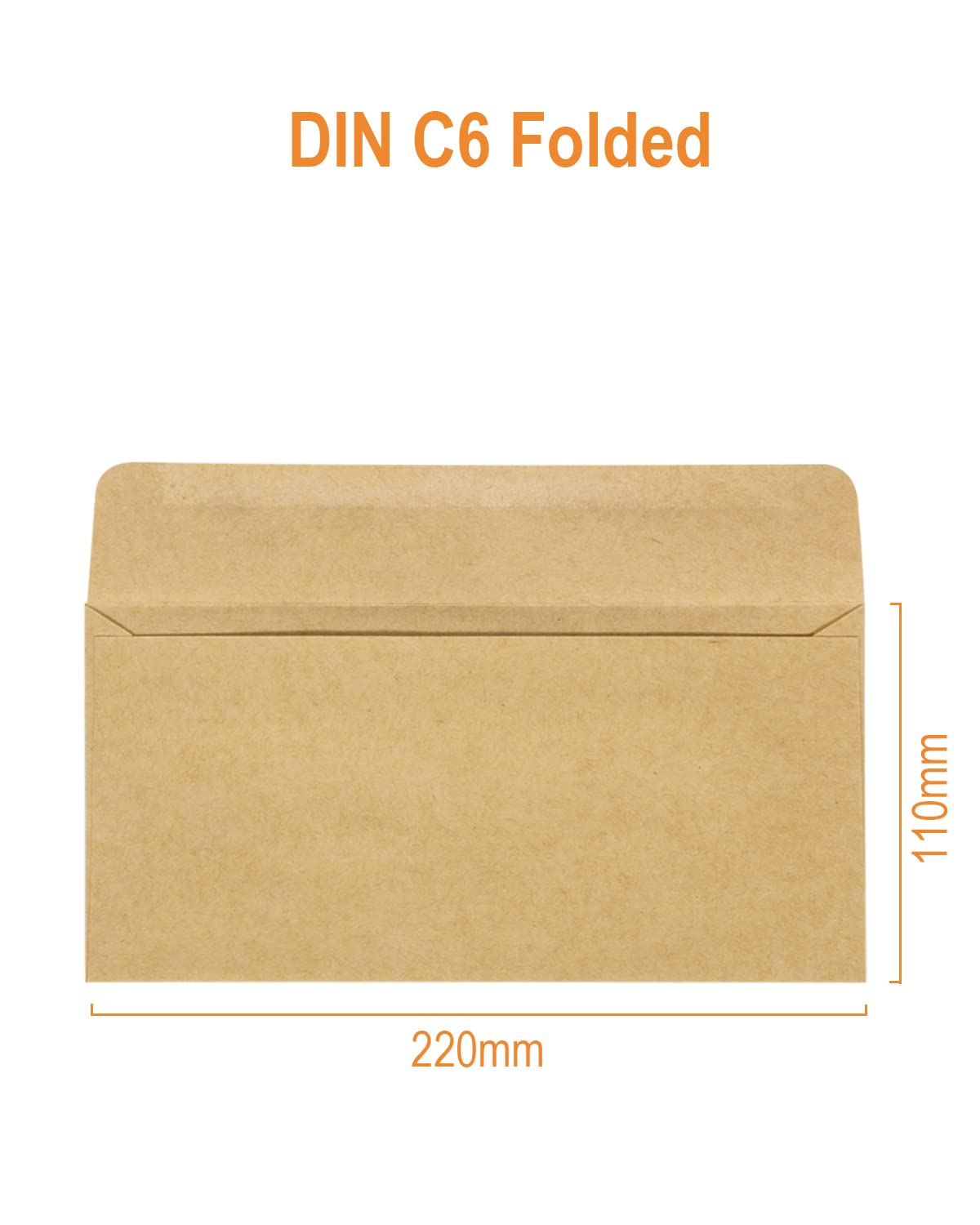 Koperty z papieru typu kraft, koperty (100 sztuk) z papieru typu kraft w stylu vintage – 80 g/m² (DIN DL – 220 x 110 mm)