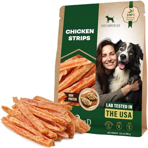 Dog Treats Chicken Jerky Strips 10.6 oz – Human Grade Meat Sticks – Natural Pet Dried Snacks Rawhide – Free – Long Lasting Chews for Large & Small Dogs – Best for Training & Healthy Teeth Dog Treats Chicken Jerky Strips 10.6 oz – Human Grade Meat Sticks – Natural Pet Dried Snacks Rawhide – Free – Long Lasting Chews for Large & Small Dogs – Best for Training & Healthy Teeth