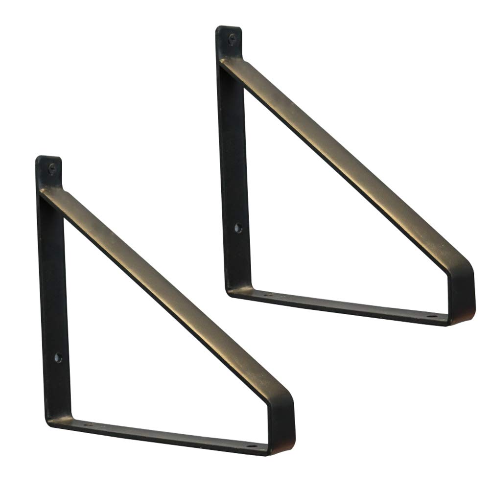 YFSS Wall Mounted Shelf Bracket Metal, Solid Bench Table Support,2pcs,Iron,with Screws