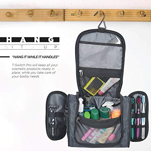 Image of FATMUG Travel Toiletry Kit Organizer Hanging Dopp Kit for Men Large Cosmetics Pouch for Women-D Grey