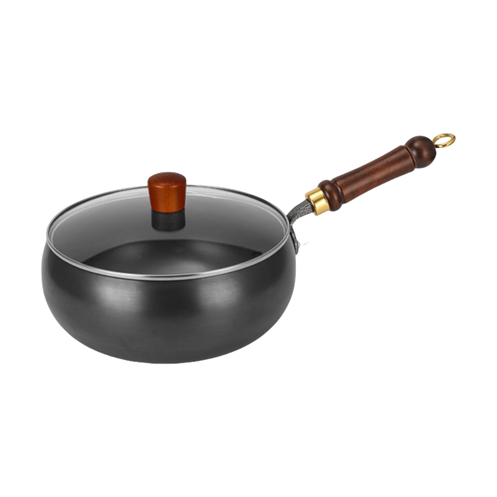 Poêle en fer Ustensile de cuisson non revêtu large et profond pour frire et