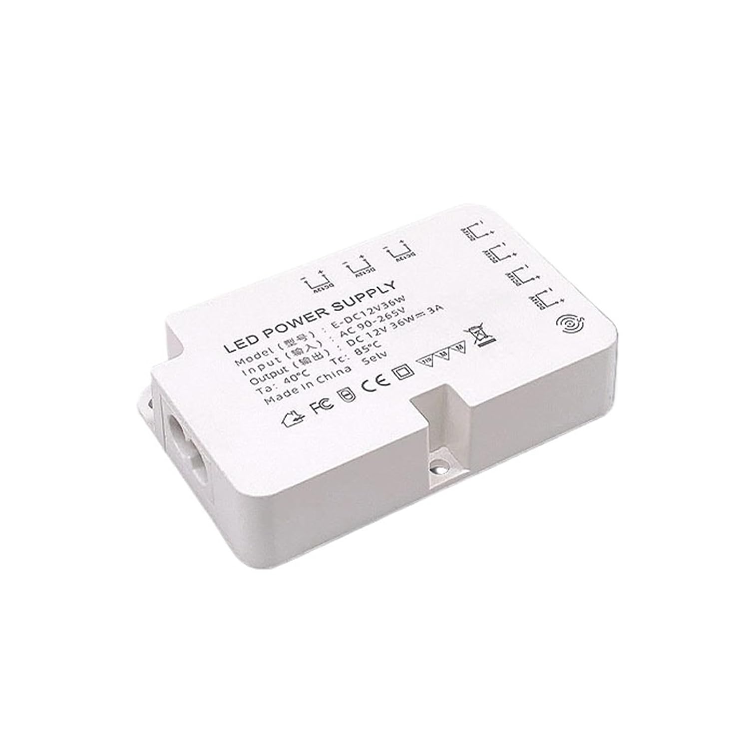 LED Cabinet Light with Power Transformer Input 110V-240V to 12V24V-36W 60W 100W Input Wide Voltage(12V36W-small)