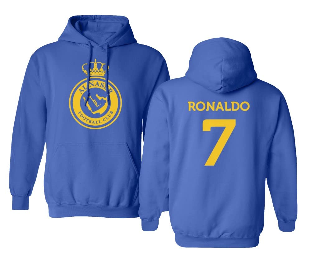 FLAURA Al Nassr Soccer #7 Ronaldo Jersey Style Unisex Hooded Sweatshirt