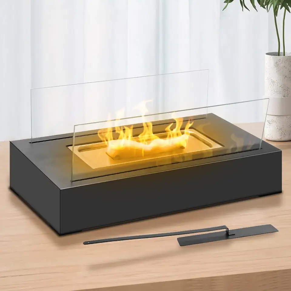 Lareira Ecológica a Álcool Ou Etanol Aço Preta