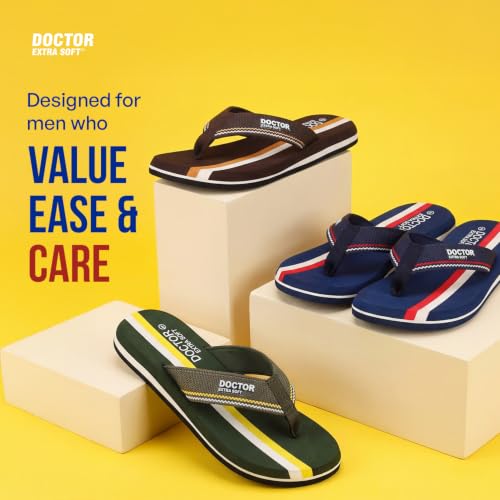 Image of DOCTOR EXTRA SOFT Slipper for Men's | Diabetic & Orthopedic | Lightweight & Comfortable | Soft, Durable & Skid Resistant | Flip-Flop & Slippers for Men's & Boy's D-33