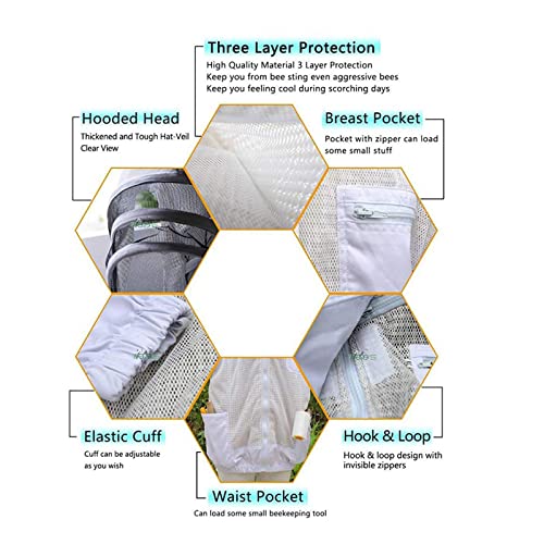 Bienenzucht Imkeranzug Bienenanzug schützende Imkerjacke Unisex Imker Biene Anzug für Professionelle Imker und Anfänger… – Bild 4