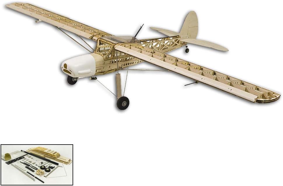 DW Hobby 63" Balsa Wood Airplane Fi156 Storch 1.6M Electric Wooden Model Aircraft KIT Need to Build; Remote Control Airplane KIT for Adults (S2101)