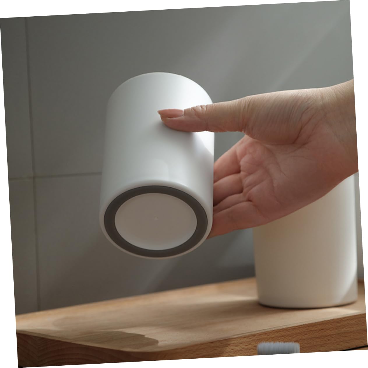 FONDOTIN 2pcs Solid Pp White Bathroom Cup Reusable Toothbrush Tumbler for Daily Use