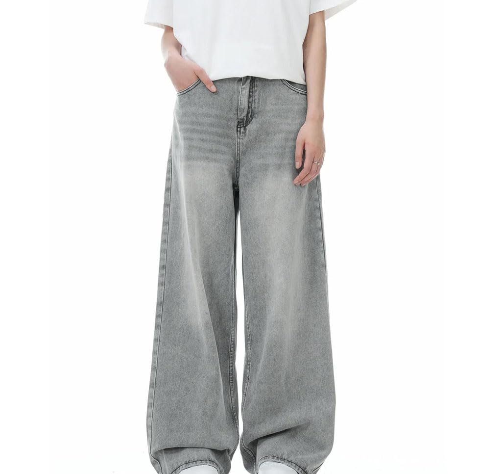 Men’S High Waist Straight Jeans Denim Pants Casual Style Button Fly Stripe Design Jeans2