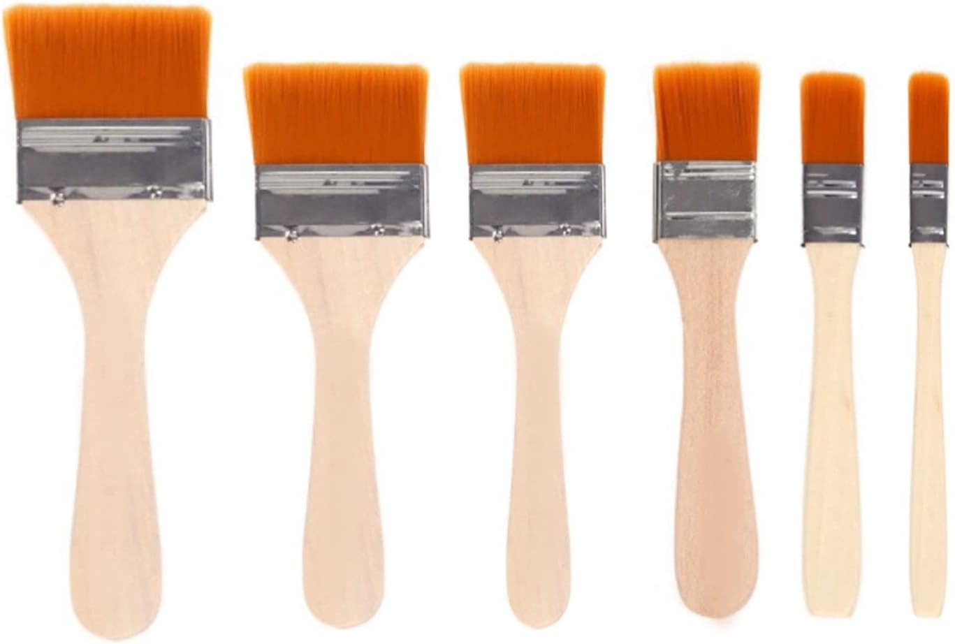 Oblivion Quality Flat Paint Brushes of 6 pc for Watercolor & Acrylic Painting (Multicolor)