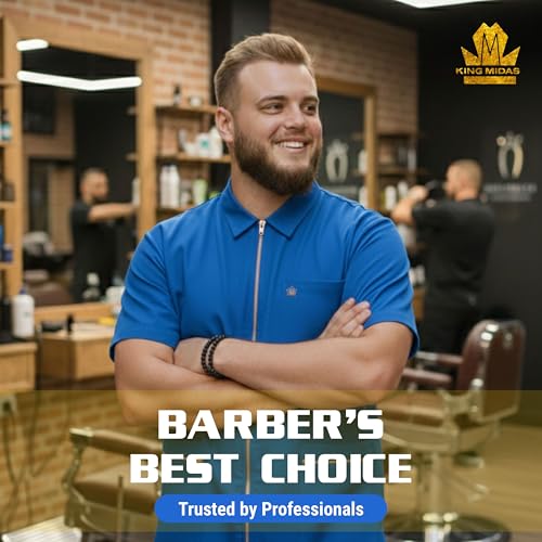 Image of King Midas Professional Barber Jacket for Men - Ultra Lightweight Short Sleeve Barber Smock