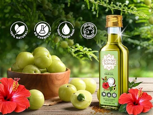 Image of Hair Growth Oil -100ml | Hair Fall Control, Healthy Scalp, Strong Hair | Blend of Amla, Hibiscus Flower and Leaf, Curry Leaf, Roasted Methi, Bhringraj, Neem | Organic (Pack of 2)