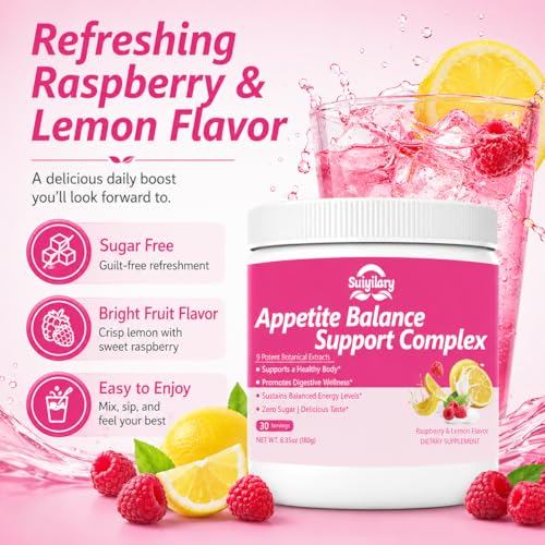 Image of Suiyilary Cutting Drink Mix Powder, Yerba Mate, Natural 9 Plant Extracts, Digestive Gut Healthy for Women Men, Sugar-Free, Raspberry Lemon 30 Servings