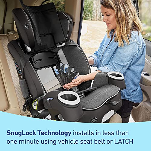 Graco 4Ever DLX SnugLock Grow 4-in-1 Car Seat | Featuring Easy Installation and Expandable Backrest, Henry