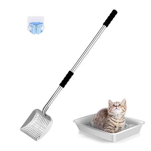 Metal Cat Litter Scoop, cat Scooper for Litter Box,Removable Stainless