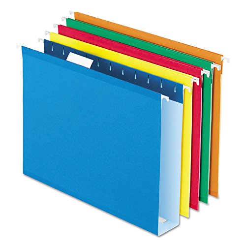 Pendaflex Premium Reinforced Color Extra-Capacity Hanging Folders, Letter Size, Assorted Colors (No Color Choice), Pack of 25