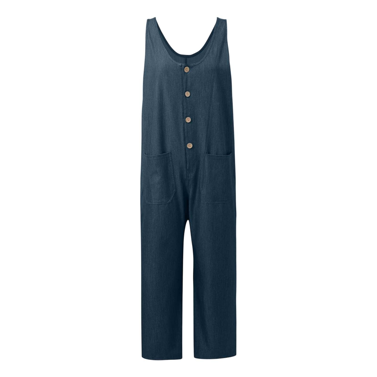 Mono sin Mangas para Mujer con diseño de Pierna Ancha y cinturón para un Estilo Vaquero Moderno.