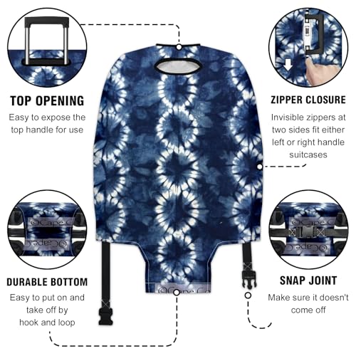 Travel Luggage Cover Suitcase Protector Scratch-Resistant Fit Not Included Suitcase Bule Flowering Plant M-22-24in3