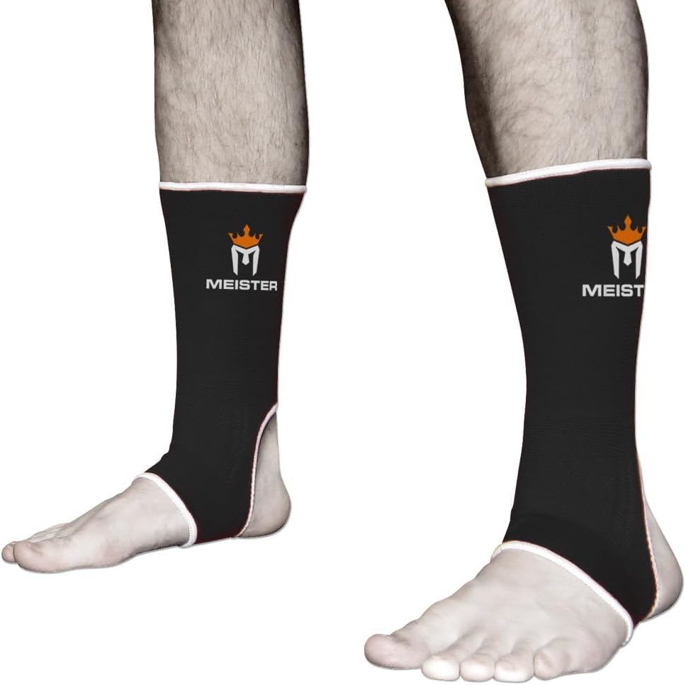 Meister MMA Muay Thai Ankle Support Wraps (Pair) - Black