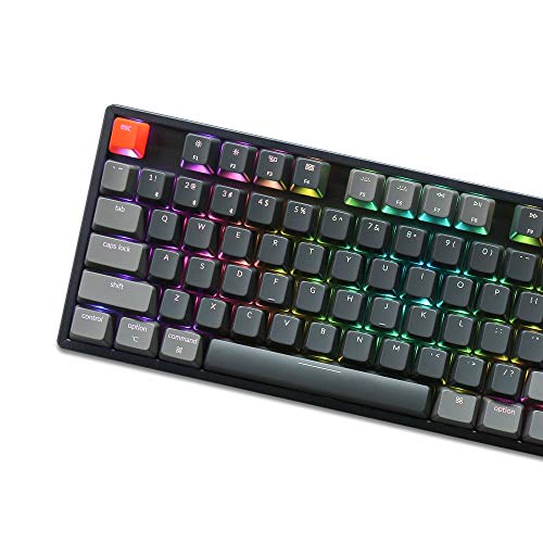 Image of Keychron K8 Wireless Bluetooth /USB Wired Mechanical Keyboard, Hot-swappable Tenkeyless 87 Keys RGB LED Backlit Gateron Blue Switch N-Key Rollover, Aluminum Frame for Mac and Windows