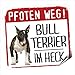 Bullterrier Bull Terrier Kleiner Auto Aufkleber Pfoten Weg Hundeaufkleber REFLEKTIEREND REFLECTIVESiviwonder No.1