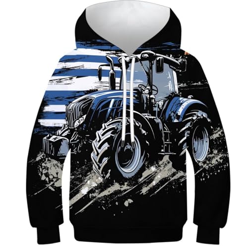 Sweat tracteur 3D pour ado garçon et fille avec poche kangourou