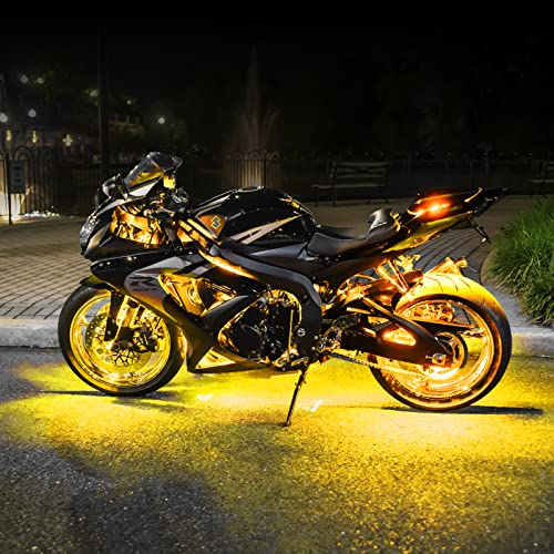 8 Compact Pods + 4 Flex Strips 7 Color Remote Control Motrocycle Atv Snowmobile Led Light Kit #TOP9